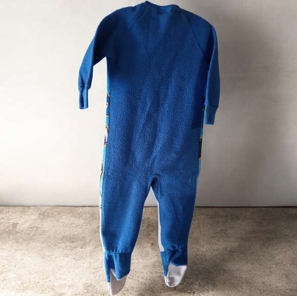 A) Power Ranger Red and Blue Kids Footie Pajamas - Picture 9 of 9